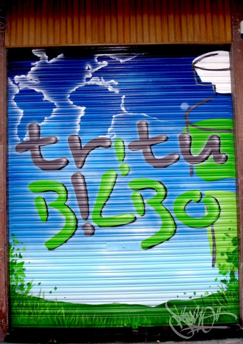 Metal shutter in Tritubilbo in Bilbao (2008)