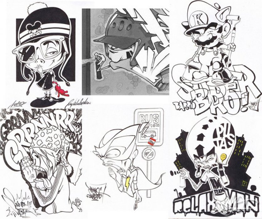 Six Pack characters sketch 2010