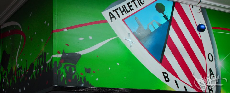 Detalle de la decoración del Athletic en el bar Bullon, Santurzi (BIlbao) 2013