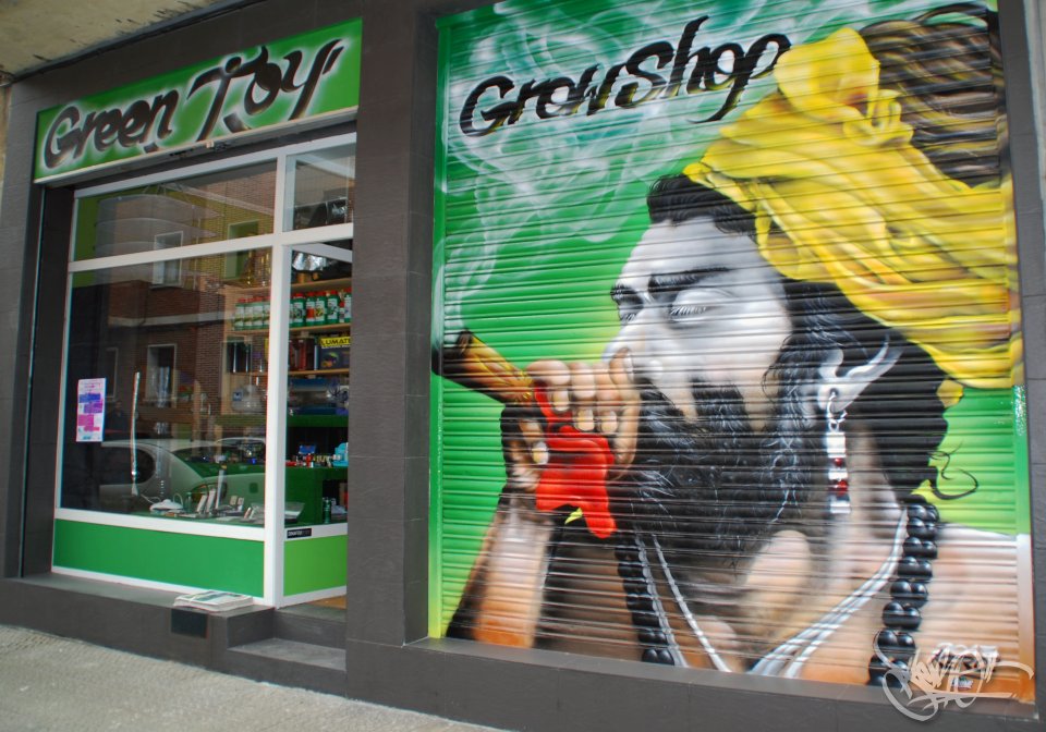 GreenJoy growshop´s metal blind  in Portugalete (Bilbao) 2013