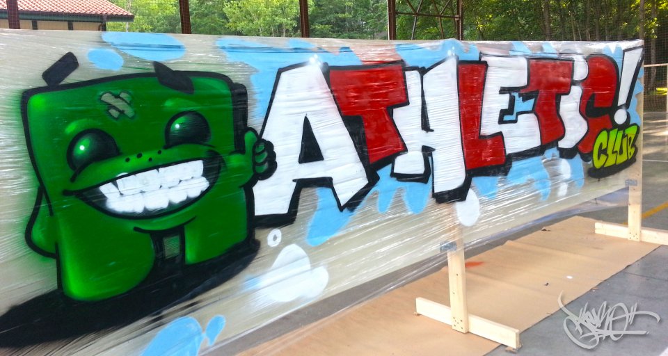 Taller de graffiti con los niños de Luiaondo (Alava 2014)