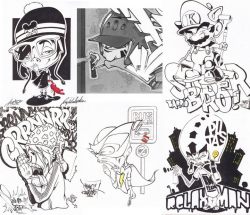 Six Pack characters sketch 2010