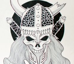 Viking skull sketch 2009