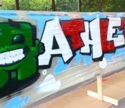 Taller de graffiti con los niños de Luiaondo (Alava 2014)