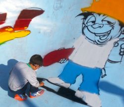 Taller de graffiti con los niños de Gallarta (2014)
