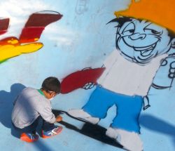 Graffiti tailerra umearekin Gallartan (2014)